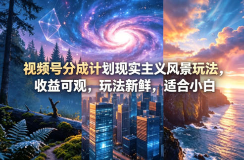 视频号分成计划现实主义风景玩法，收益可观，玩法新鲜，适合小白-shxbox省心宝盒