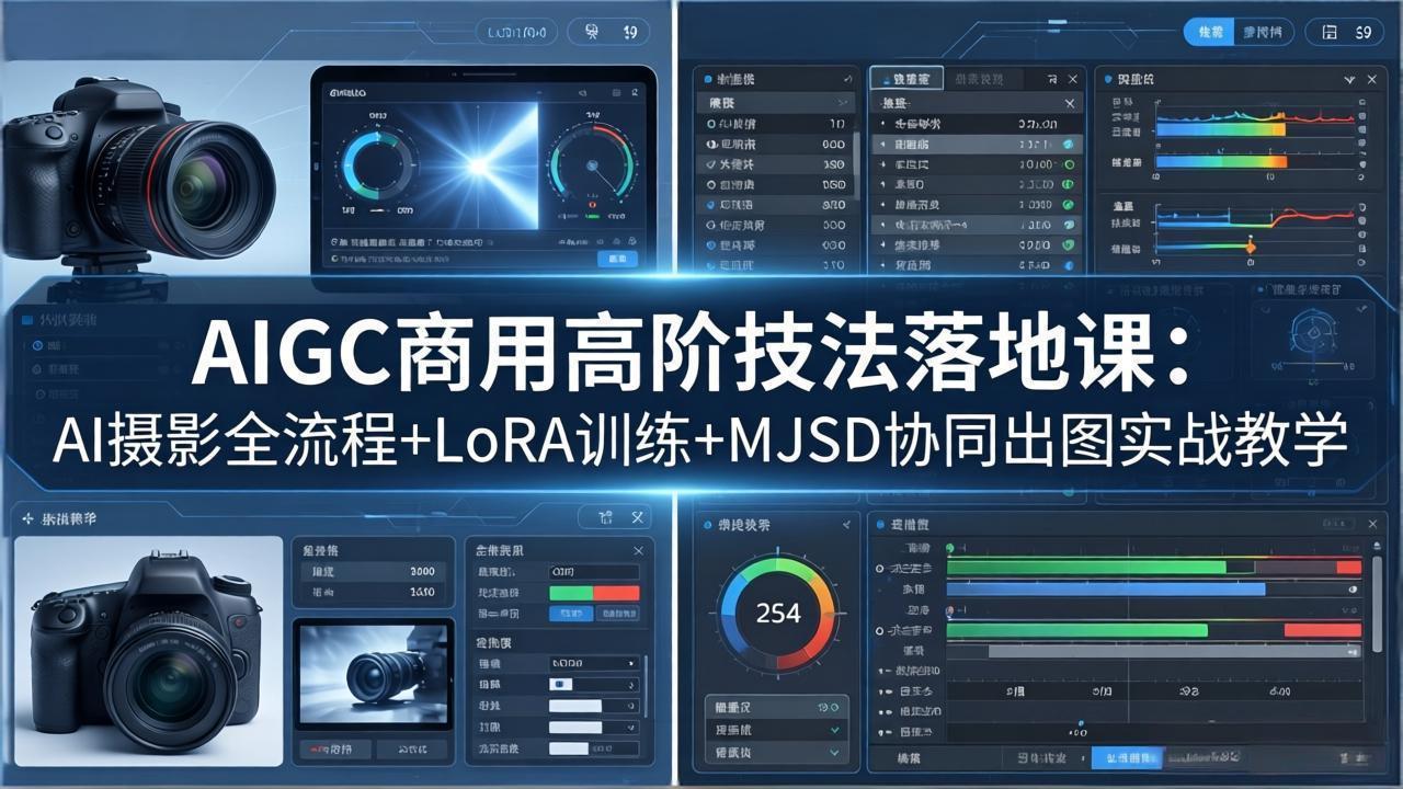 AIGC商用高阶技法落地课：AI摄影全流程+LoRA训练+MJSD协同出图实战教学-shxbox省心宝盒