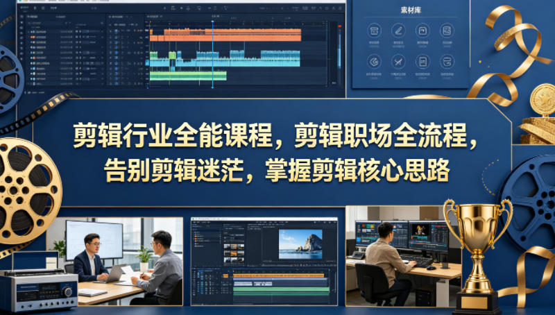 剪辑行业全能课程，剪辑职场全流程，告别剪辑迷茫，掌握剪辑核心思路-shxbox省心宝盒