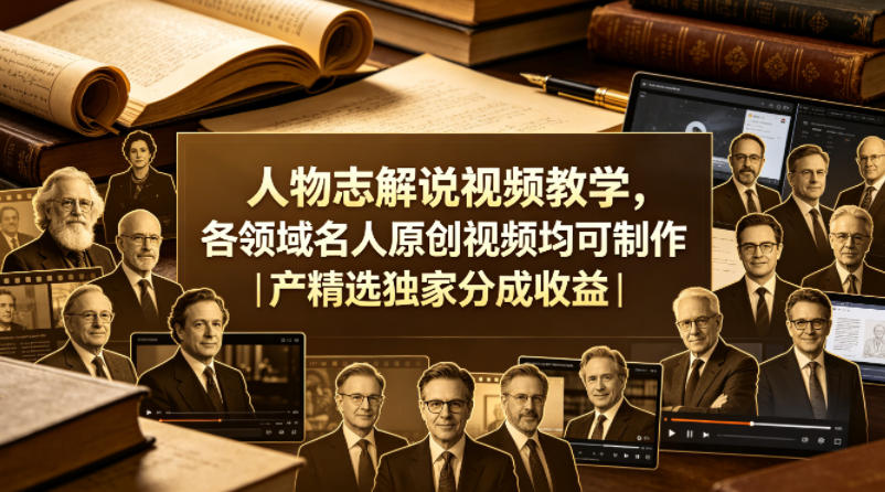 人物志解说视频教学，各领域名人原创视频均可制作丨精选独家分成收益(更新0430)-shxbox省心宝盒