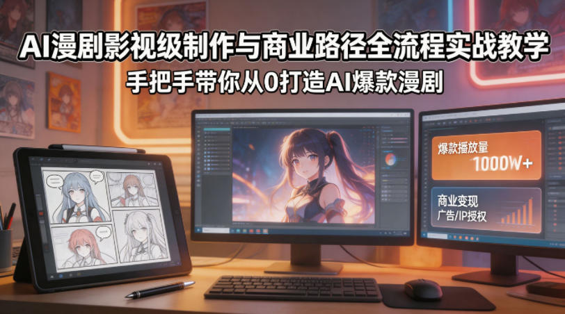 AI漫剧影视级制作与商业路径全流程实战教学，手带你从0打造AI爆款漫剧-shxbox省心宝盒