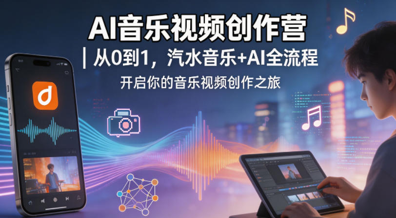AI音乐视频创作营｜从0到1，汽水音乐+AI全流程，开启你的音乐视频创作之旅-shxbox省心宝盒