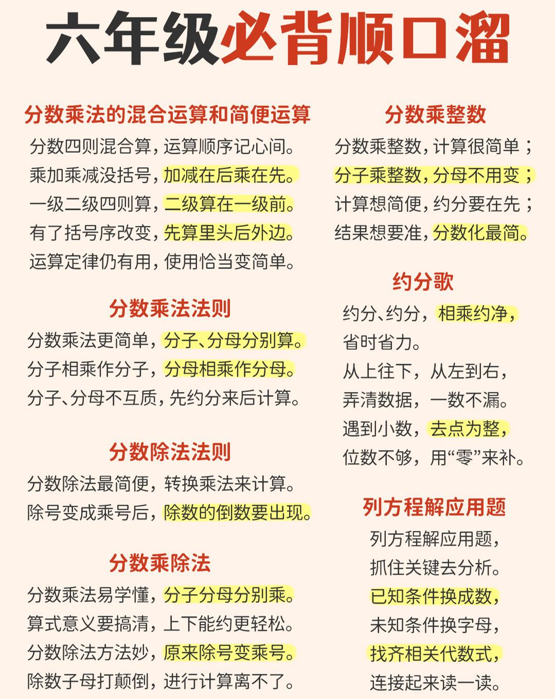六年级下数学1-6年级必备顺口溜-shxbox省心宝盒