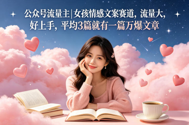 公众号流量主女孩情感文案赛道，流量大，好上手，平均3篇就有一篇万爆文章-shxbox省心宝盒