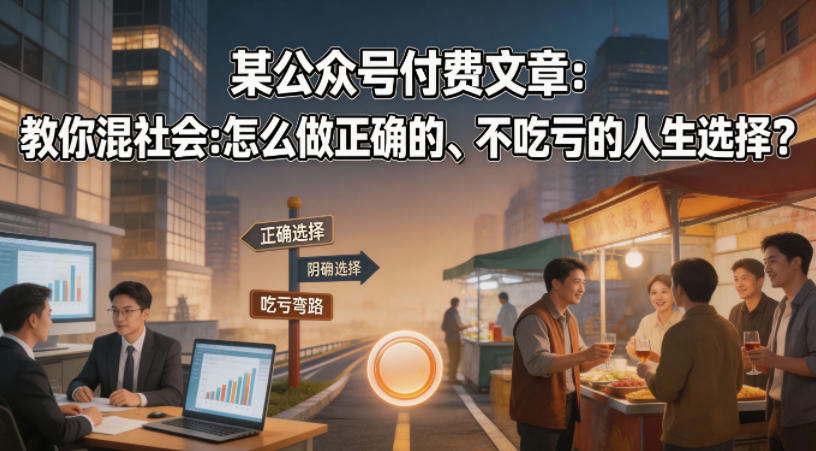 某公众号付费文章：教你混社会：怎么做正确的、不吃亏的人生选择？-shxbox省心宝盒
