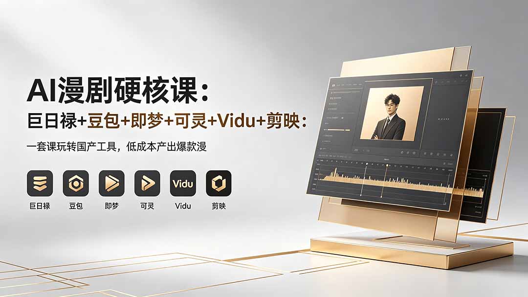 AI漫剧硬核课：巨日禄+豆包+即梦+可灵+Vidu+剪映：一套课玩转国产工具，低成本产出爆款漫剧-shxbox省心宝盒