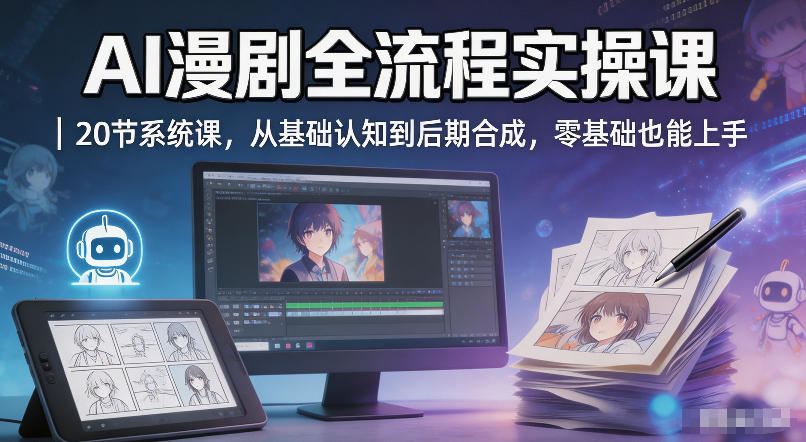 AI漫剧全流程实操课｜20节系统课，从基础认知到后期合成，零基础也能上手-shxbox省心宝盒