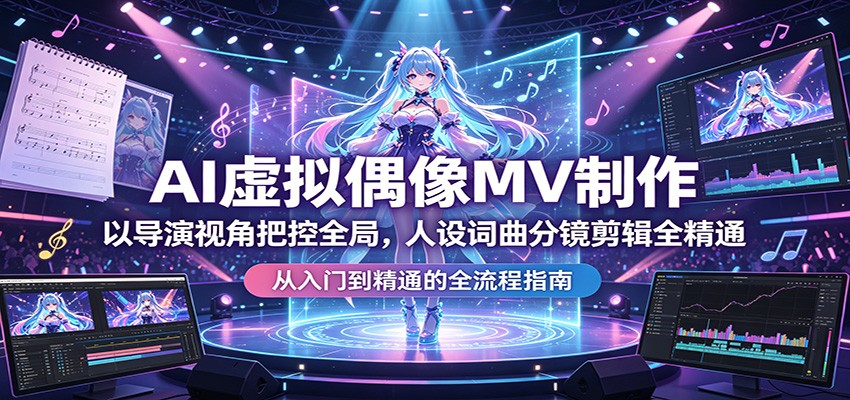 AI虚拟偶像MV制作：以导演视角把控全局，人设词曲分镜剪辑全精通-shxbox省心宝盒