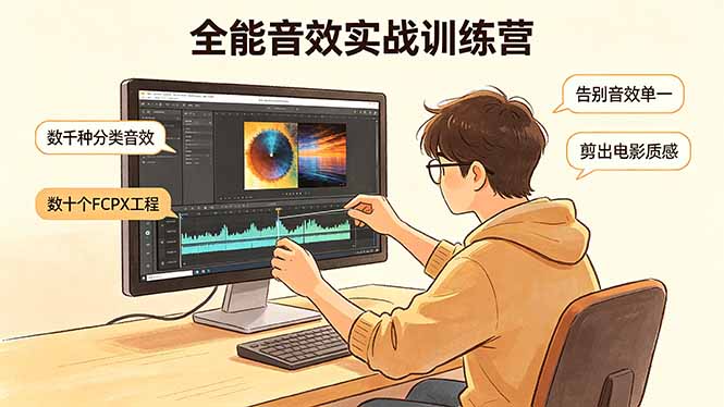 全能音效实战训练营：数千种分类音效+数十个FCPX工程，告别音效单一，剪出电影质感-shxbox省心宝盒