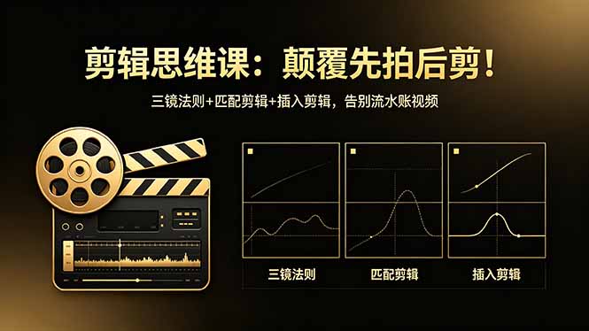 剪辑思维课：颠覆先拍后剪！三镜法则+匹配剪辑+插入剪辑，告别流水账视频-shxbox省心宝盒