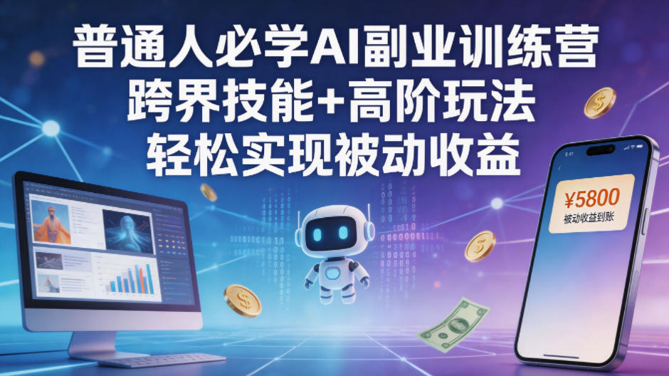 普通人必学AI副业训练营跨界技能+高阶玩法轻松实现被动收益-shxbox省心宝盒