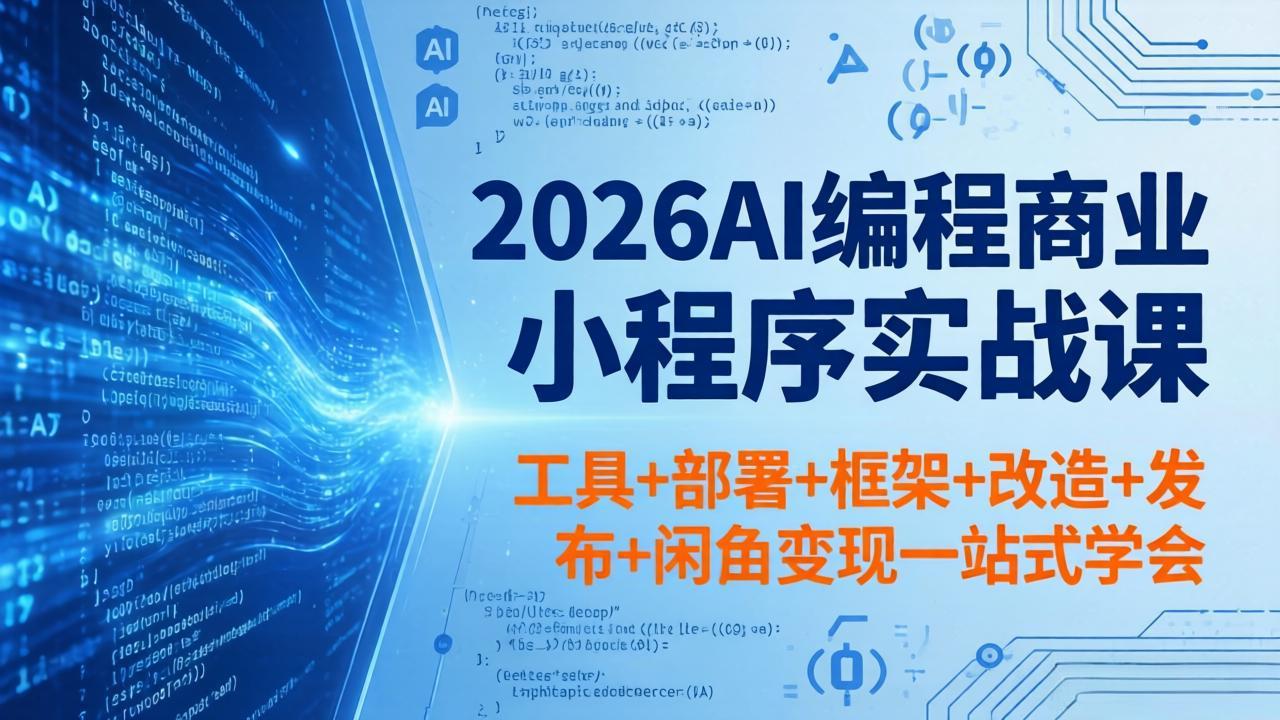 2026AI编程商业小程序实战课，工具+部署+框架+改造+发布+闲鱼变现一站式学会-shxbox省心宝盒