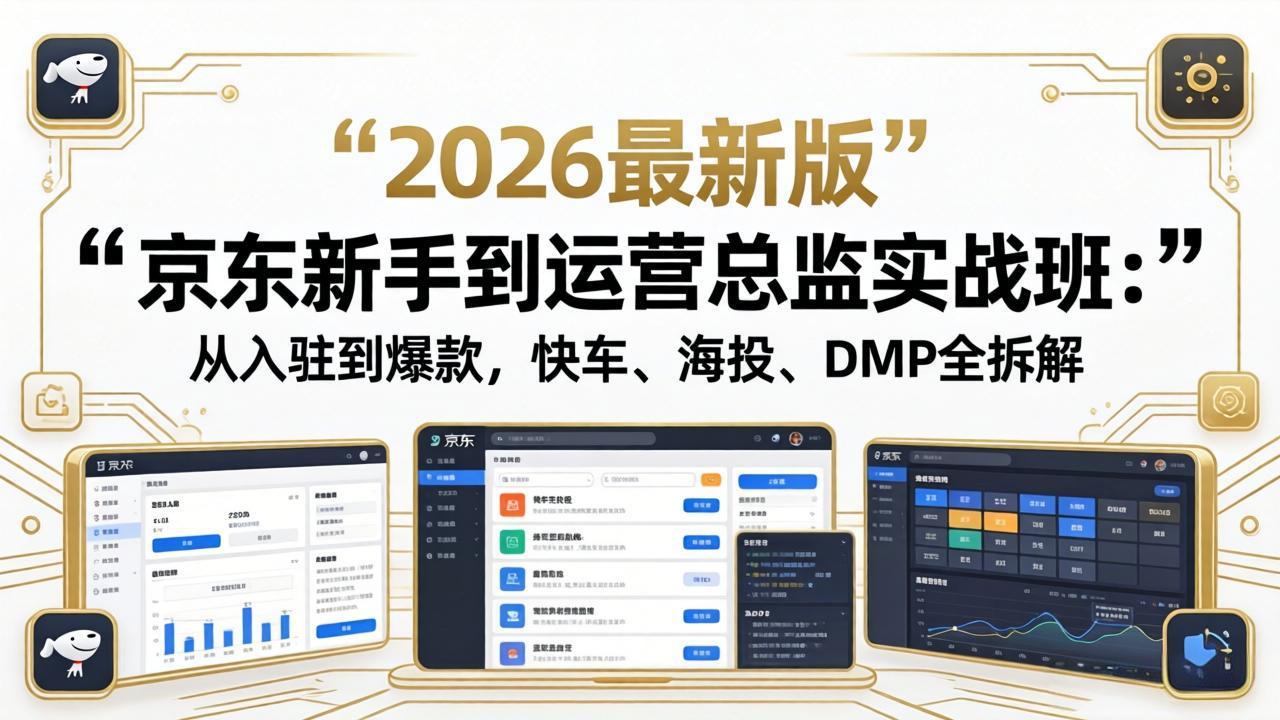 京东新手到运营总监实战班：从入驻到爆款，快车、海投、DMP全拆解，2026最新版-shxbox省心宝盒