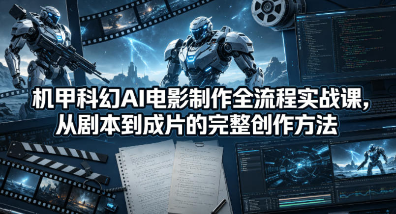 机甲科幻AI电影制作全流程实战课，从剧本到成片的完整创作方法-shxbox省心宝盒
