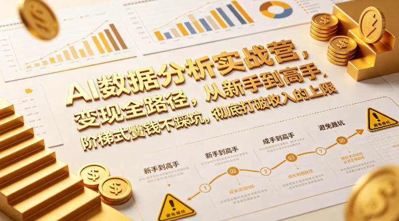 AI数据分析实战营，变现全路径，从新手到高手，阶梯式賺钱不踩坑，彻底打破收入的上限-shxbox省心宝盒