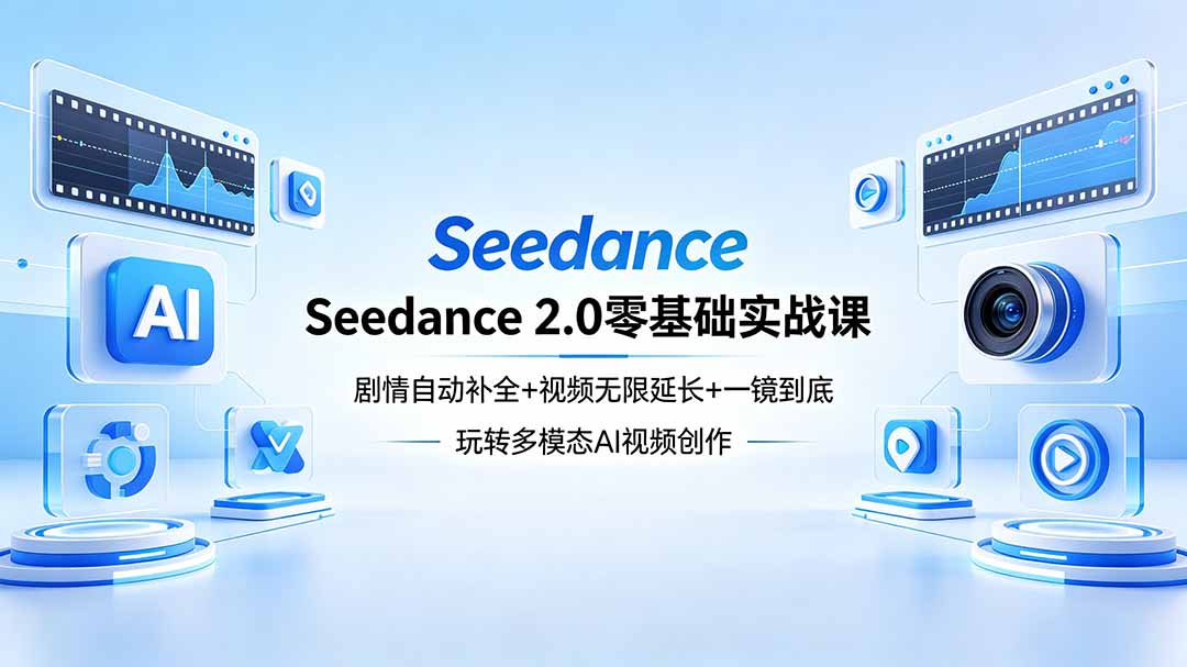 Seedance 2.0零基础实战课：剧情自动补全+视频无限延长+一镜到底：玩转多模态AI视频创作-shxbox省心宝盒