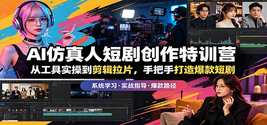 AI仿真人短剧创作特训营：从工具实操到剪辑拉片，手把手打造爆款短剧-shxbox省心宝盒