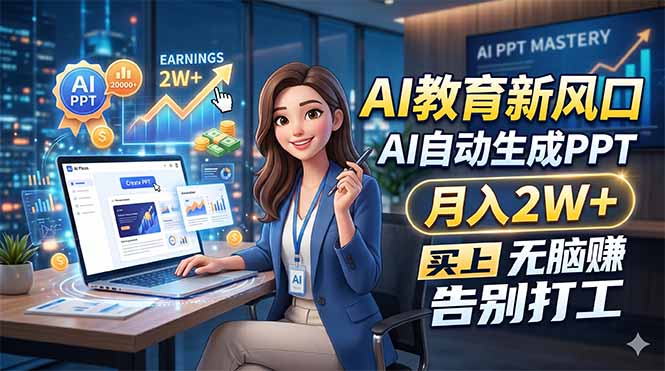 AI教育新风口，AI自动生成PPT，月入2W+，无脑赚，告别打工-shxbox省心宝盒