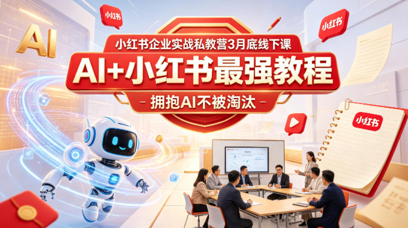 小红书企业实战私教营3月底线下课，AI+小红书最强教程，拥抱AI不被淘汰-shxbox省心宝盒