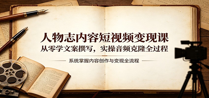 人物志内容短视频变现课：从零学文案撰写，实操音频克隆全过程-shxbox省心宝盒
