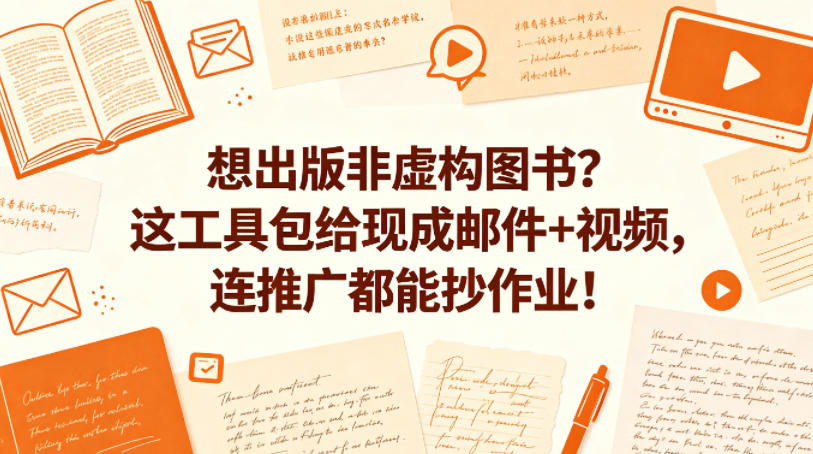 想出版非虚构图书？这工具包给现成邮件+视频，连推广都能抄作业！【原创双语字幕】-shxbox省心宝盒