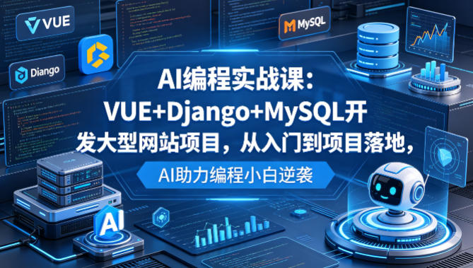 AI编程实战课：VUE+Django+MySQL开发大型网站项目，从入门到项目落地，AI助力编程小白逆袭-shxbox省心宝盒