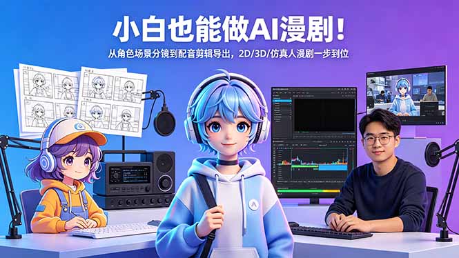 小白也能做AI漫剧！从角色场景分镜到配音剪辑导出，2D/3D/仿真人漫剧一步到位-shxbox省心宝盒