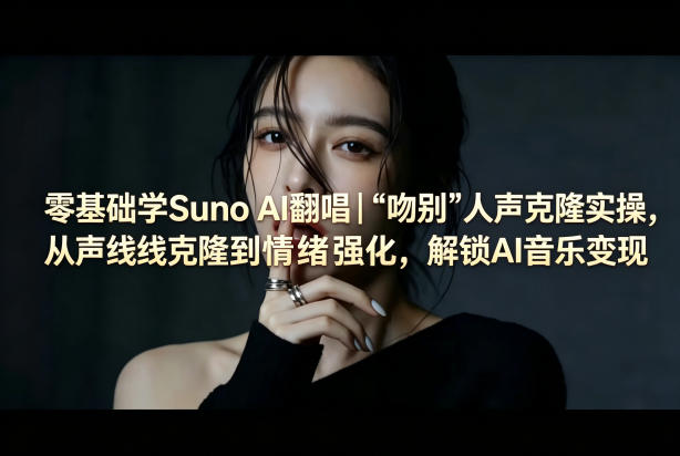 零基础学Suno AI翻唱｜《吻别》人声克隆实操，从声线克隆到情绪强化，解锁AI音乐变现-shxbox省心宝盒