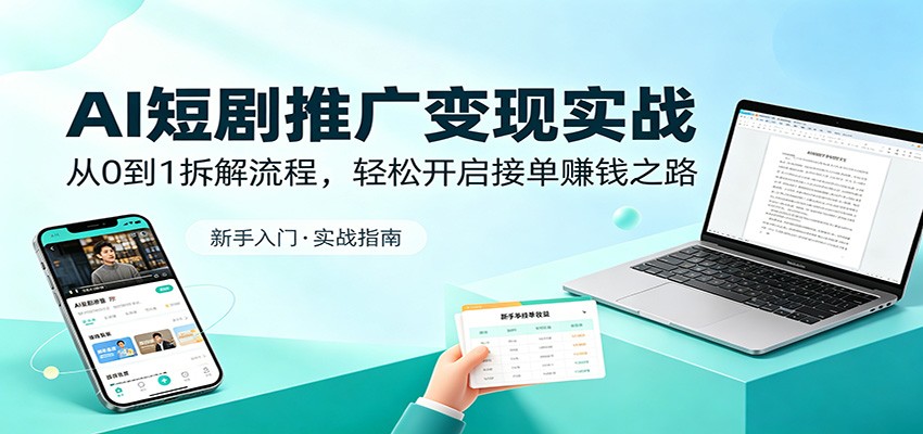 AI短剧推广变现实战：从0到1拆解流程，轻松开启接单赚钱之路-shxbox省心宝盒