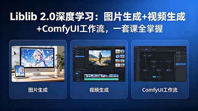 Liblib 2.0深度学习：图片生成+视频生成+ComfyUI工作流，一套课全掌握-shxbox省心宝盒