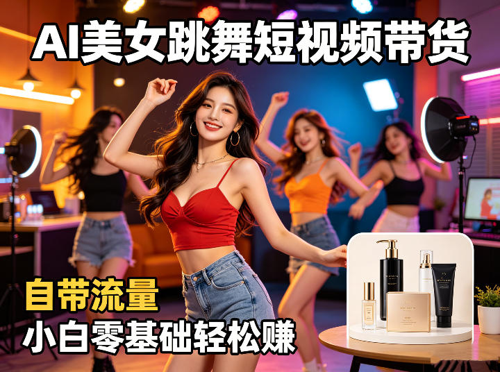 AI美女跳舞短视频带货：自带流量，小白零基础轻松賺，详细拆解-shxbox省心宝盒