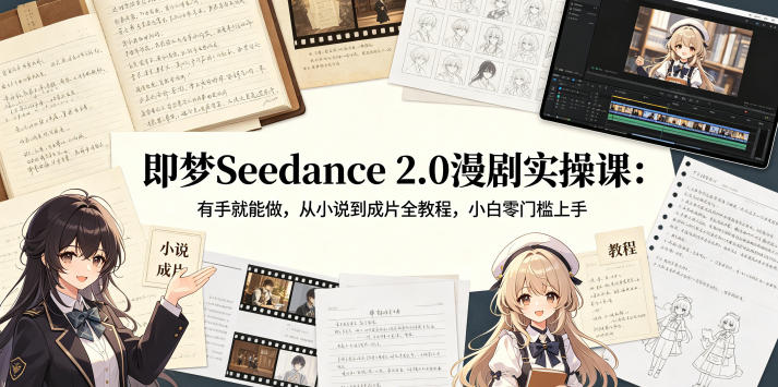 即梦Seedance 2.0漫剧实操课：有手就能做，从小说到成片全教程，小白零门槛上手-shxbox省心宝盒