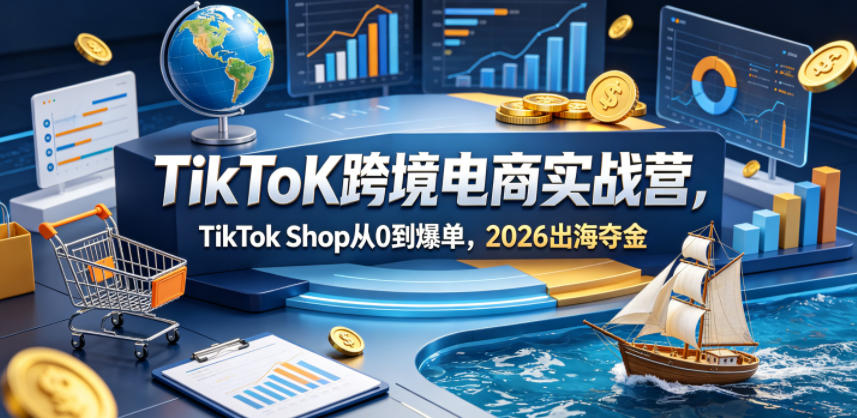 TikToK跨境电商实战营，TikTok Shop从0到爆单，2026出海夺金-shxbox省心宝盒