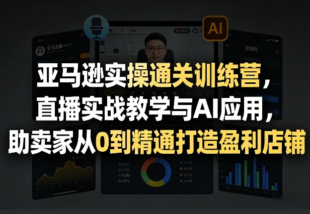 亚马逊实操通关训练营，直播实战教学与AI应用，助卖家从0到精通打造盈利店铺(更新5月8日)-shxbox省心宝盒