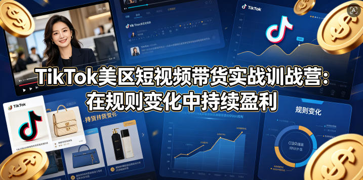 TikTok美区短视频带货实战训战营：在规则变化中持续盈利-shxbox省心宝盒
