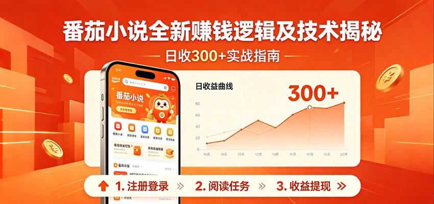 番茄小说全新赚钱逻辑及技术日收300+，小白新书皆可做！无脑赚就行了！-shxbox省心宝盒