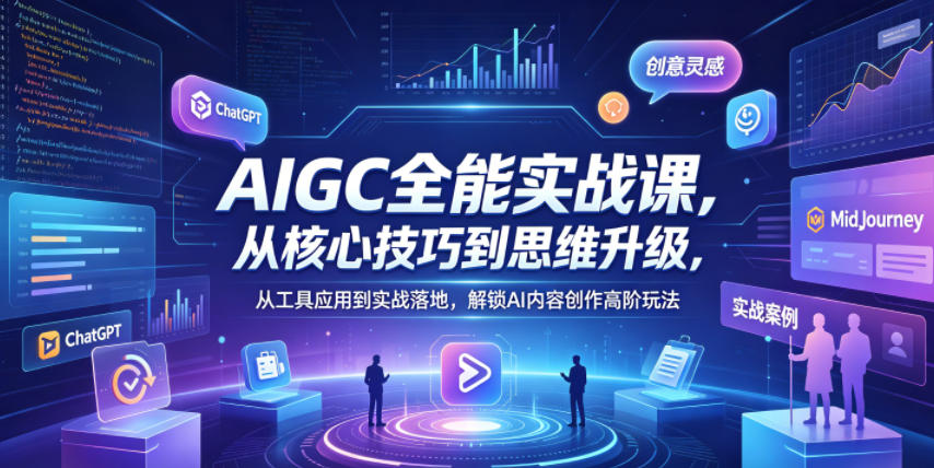 AIGC全能实战课，从核心技巧到思维升级，从工具应用到实战落地，解锁AI内容创作高阶玩法-shxbox省心宝盒