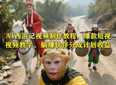 AI西游记视频制作教程，爆款短视频教学，躺賺伙伴分成计划收益-shxbox省心宝盒