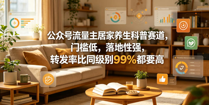 公众号流量主居家养生科普赛道，门槛低，落地性强，转发率比同级别99％都要高-shxbox省心宝盒