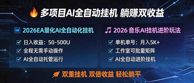 多项目AI自动挂机玩法：双重挂机，双倍收益，轻松躺平-shxbox省心宝盒