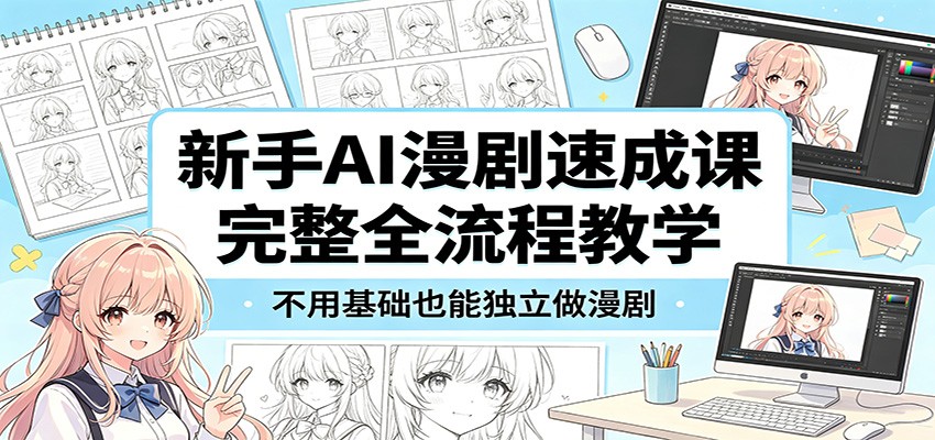 新手AI漫剧速成课：完整全流程教学，不用基础也能独立做漫剧-shxbox省心宝盒