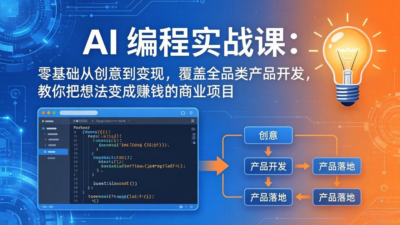 AI编程实战课-第三期-5月9更新：零基础从创意到变现，覆盖全品类产品开发，把想法变成赚钱项目-shxbox省心宝盒