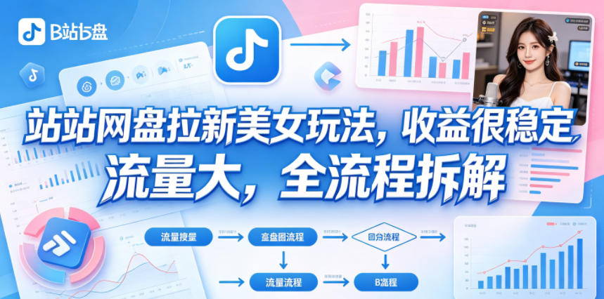 B站网盘拉新美女玩法，收益很稳定，流量大，全流程拆解-shxbox省心宝盒