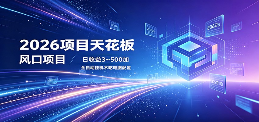 2026项目天花板，风口项目，日收益3~500+全自动挂机，不吃配置-shxbox省心宝盒