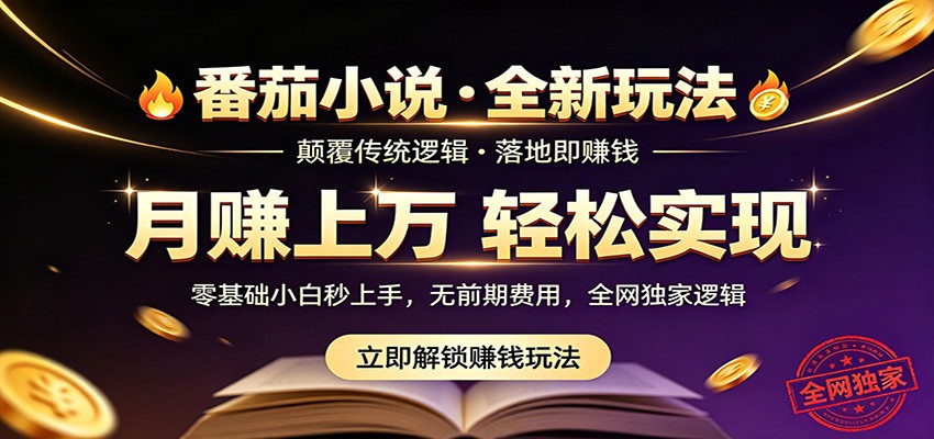 番茄小说5月最新独家玩法，稳定落地实测月入过万！-shxbox省心宝盒