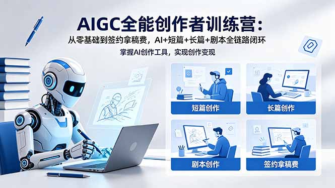 AIGC全能创作者训练营：从零基础到签约拿稿费，AI+短篇+长篇+剧本全链路闭环-shxbox省心宝盒