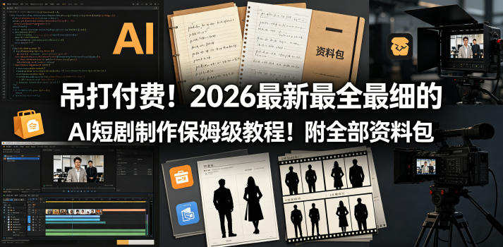 吊打付费！2026最新最全最细的AI短剧制作保姆级教程！附全部资料包-shxbox省心宝盒