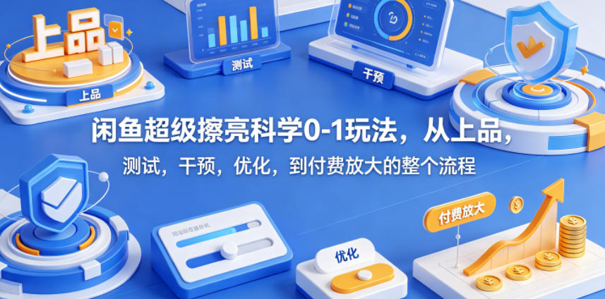 闲鱼超级擦亮科学0-1玩法，从上品，测试，干预，优化，到付费放大的整个流程-shxbox省心宝盒