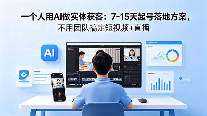 一个人用AI做实体获客：7-15天起号落地方案，不用团队搞定短视频+直播-shxbox省心宝盒