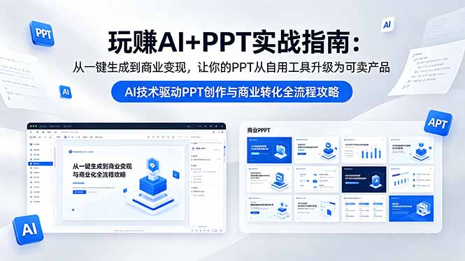 玩赚AI+PPT实战指南-更新5月13：从一键生成到商业变现，让你的PPT从自用工具升级为可卖产品-shxbox省心宝盒